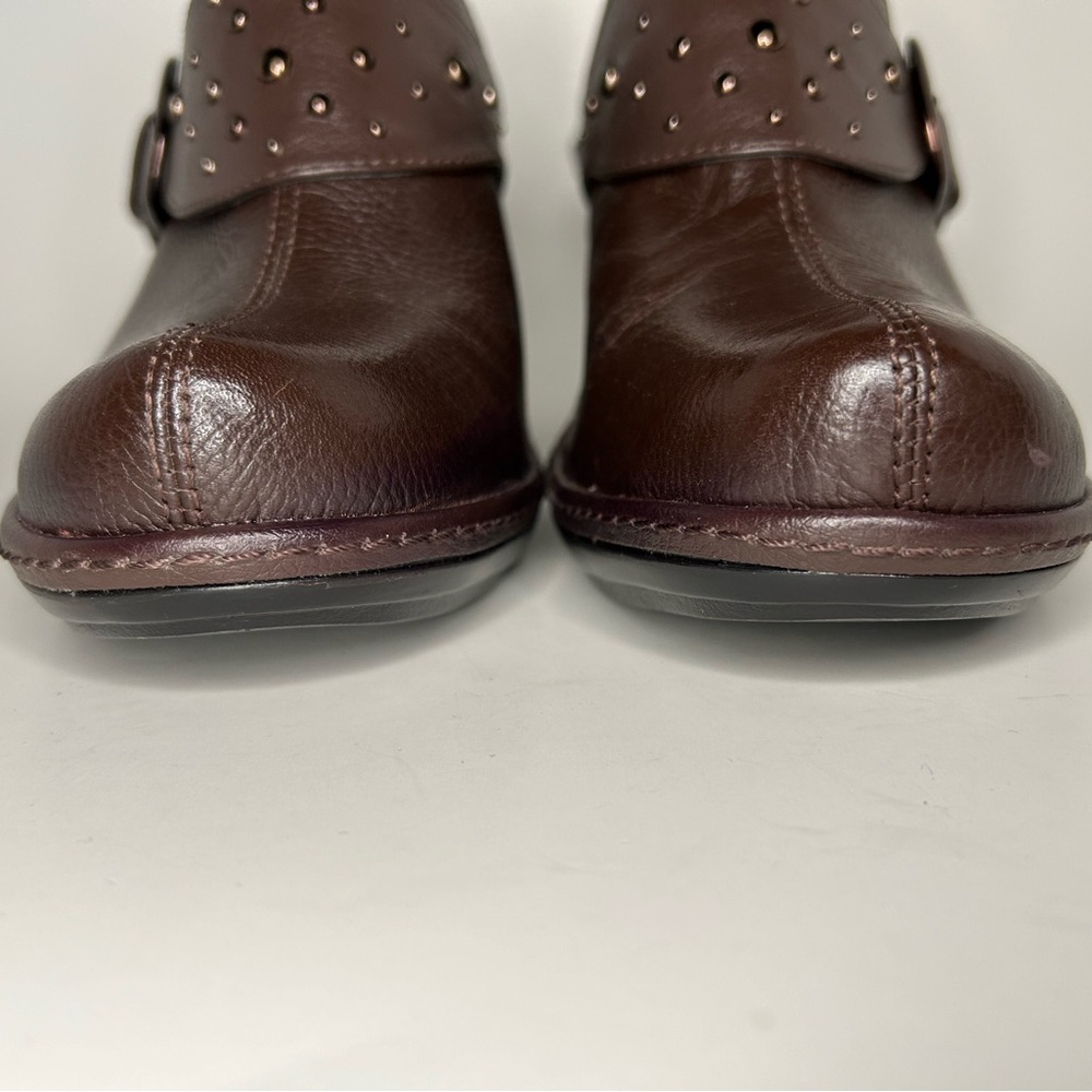Eurosoft Leather Studded Brown Slip On Clog Size 7.5 - Picture 3 of 10